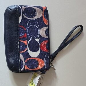 Coach Blue and Red Signature Clutch
